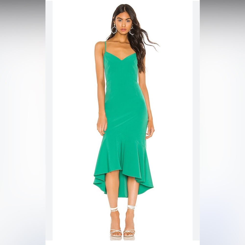BARDOT Lisandra Midi Dress in Greenlake green midi size 8 M sheath